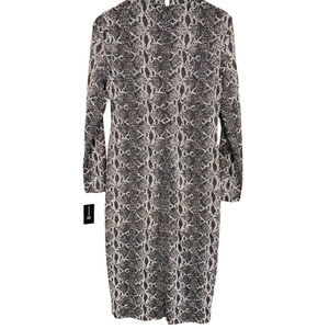 INC International Formal sexy snake print silver sparkle Dress size 6 NWT $99